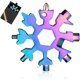 thumbnail image 1 of Herramienta multiusos 18 en 1 con forma de copo de nieve, llavero con forma de copo de nieve para regalo de Navidad para esposo, padre o hermano (colorido), 1 of 5