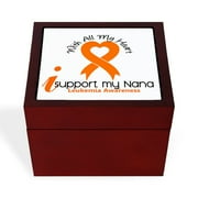 CafePress - With All My Heart Leukemia - Keepsake Box, Finished Hardwood Jewelry Box, Velvet Lined Memento Box