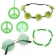 thumbnail image 4 of Gafas de carnaval hippies bohemias y pendientes con el logotipo del símbolo de la paz, collar, corona y diadema, 4 of 6