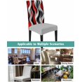 thumbnail image 5 of Stretch Chair Covers Set of 4, Abstract Wave Line Universal Fit Elastic Decorative Dining Chairs Slipcovers for Wedding, Banquet, Black Red White Gray Stripe, 5 of 6