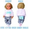 thumbnail image 3 of Reborn Baby Dolls Clothes Love Pattern 4pcs Set for 17-22 Inch Newborn Baby Doll Doll Clothing Cute Bear Outfit Accessories fit, 3 of 5