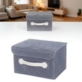 thumbnail image 3 of PRYESS Fabric Drawer Organizer with Lid, Large Gray Fabric Drawer Organizer Box with Lid, Clothing Storage Box for Clothes Socks and Scarves Storage, 3 of 9