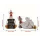 thumbnail image 3 of Inteprter Estatua de pollo de resina, decoración de jardín, decoraciones de gallina, gallo y pollo, adecuada para oficina, escritorio, con Decoración blanco Gallina reclinada, 3 of 6