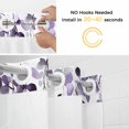 thumbnail image 5 of No Hook Shower Curtain Set with Snap in Liner, Summer Garden Watercolor Leaves Waterproof Bathroom Curtain with See Through Top Window, Ombre Eucalyptus Leaves Double Shower Curtains for Bathtub, 5 of 9