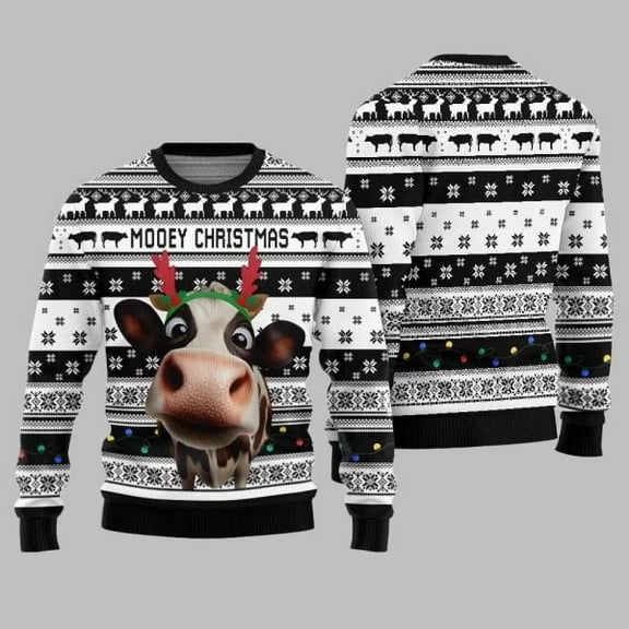 Mooey Christmas Cow Ugly Sweater Christmas 2025