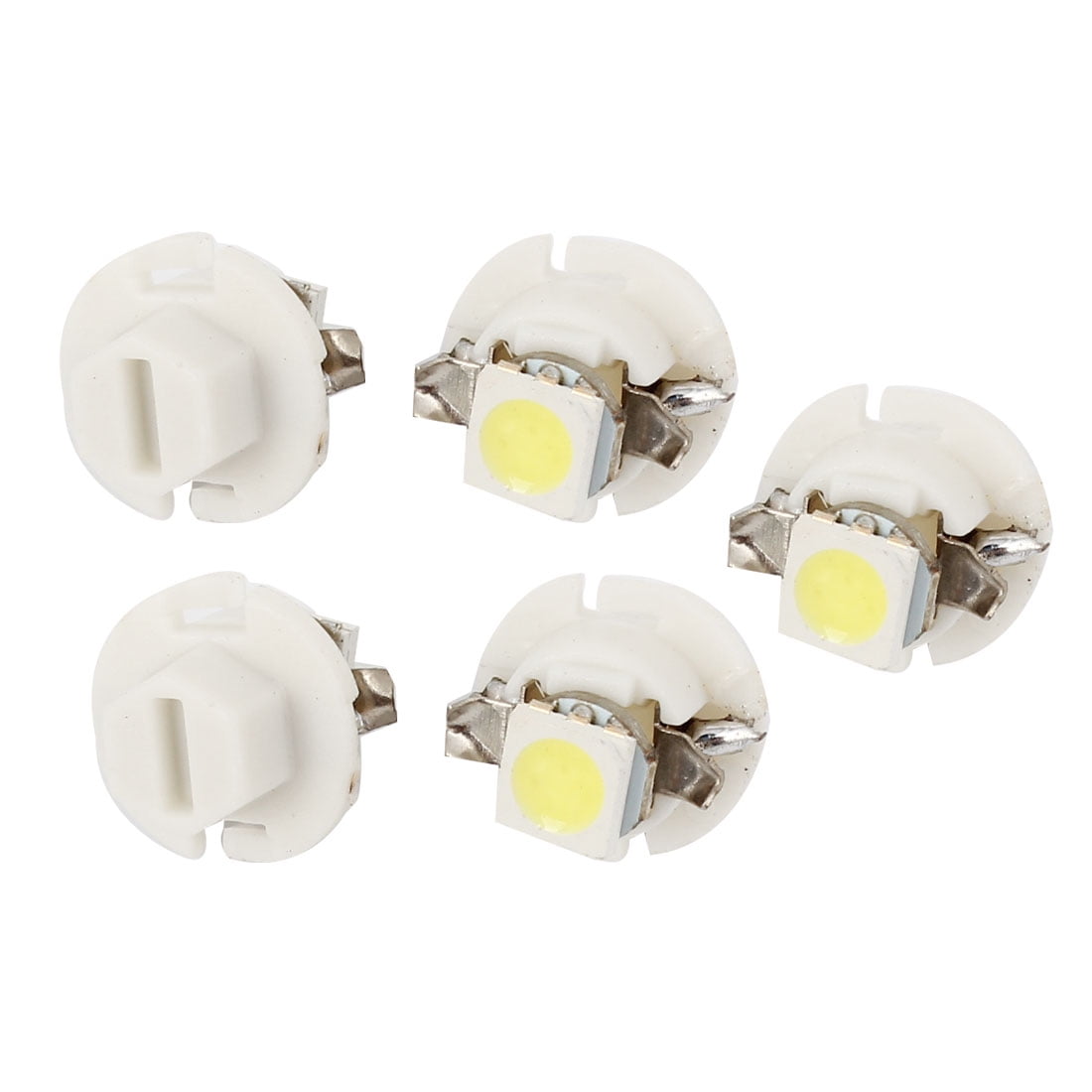 5 Pcs T5 B8.4D 5050 SMD 1LED Dashboard Light Dome Bulb White for Car