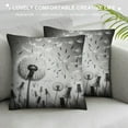 thumbnail image 3 of JEUXUS  Dandelion Throw Pillow Cushion Cover, Monochrome Dandelions Blowing in The Wind Fluffy Flower Romance Theme, Zippered Double-Side Digital Print Decor, White and Black, 3 of 5