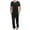 Black, variant on WQQZJJ Large Size Men's Pajamas Set, Summer Casual Solid Color Short Sleeve Top Elastic Waist Pants Two Piece, Modal Cotton Comfortable Homewear