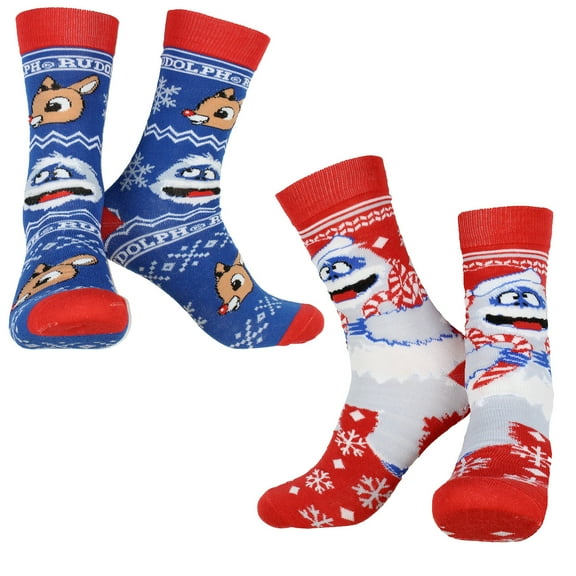 Rudolph The Red-Nosed Reindeer Adult Crew Socks 2 Pack