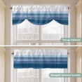 thumbnail image 5 of Haze Blue White Ombre Tie Up Valance Curtains for Windows, Kitchen Curtains Window Treatments, Vintage Gradient Striped Aesthetics Short Window Shades Valances for Bedroom Bathroom Cafe 42"x12", 5 of 8