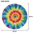 thumbnail image 6 of Rainbow Tie Dye Mandala Pattern Round Tablecloth 60"x60",Wrinkle Wipeable Table Cloth for Kitchen Dining Room Picnic Patio Party, 6 of 6