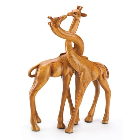 Giraffe Statues Home Decor Wooden Look Poly Resin Side Table