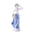 thumbnail image 4 of Estatua de señora, decoración moderna de mano de obra fina, decoración del hogar, escultura de niña, estatuilla de mujer para estantería, inauguración Con sombrero, 4 of 8