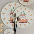 thumbnail image 3 of Placemats, Place Mats Happy Easter Carrot Bunny for Kitchen Dining Heat-Resistant Table Mats Washable Dinner Mats, Non-Slip Round Place Mats 24cm, 3 of 9