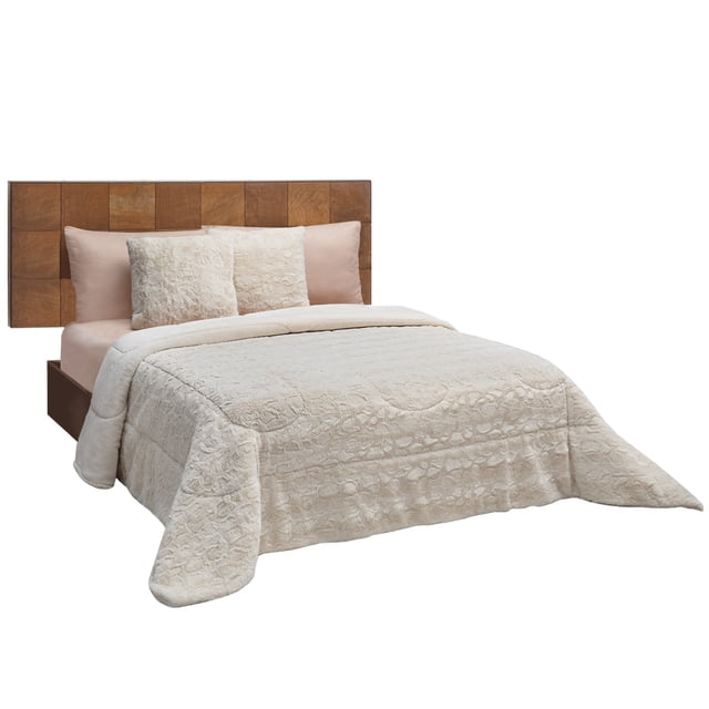 Cobertor Sherpa Matrimonial Elefantito Térmico Beige Rabbit Hueso