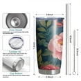 thumbnail image 6 of 20 Oz Pioneer Flower Coffee Tumbler Double Wall Insulated Stainless Steel Water Bottle | Metal Reusable Thermoses Flask with Cup Cap | Leak & Sweat Proof with Anti-Dust Lid, 6 of 7