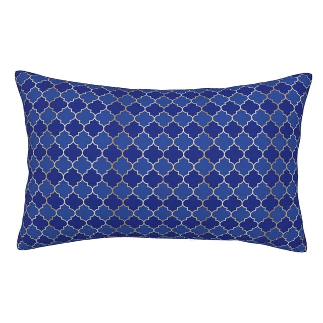 Fotbe Blue Lantern Shapes Funda de Almohada Decorativa Estilo Occidental, Lujo en Algodón, Fundas para Almohadas King, Cojín Estampado para Decoración del Hogar-20"x30"
