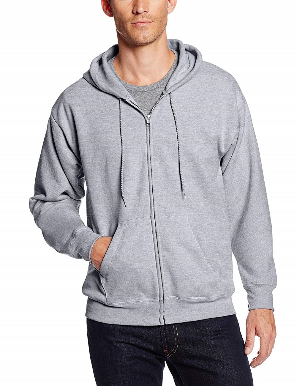 hanes men's full zip ecosmart hoodie