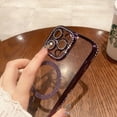 thumbnail image 5 of Magnetic Clear Glitter Case for iPhone 15 Pro, [Compatible with MagSafe] Cute Bling Sparkly Diamond Rhinestone with Camera Lens Protector TPU Bumper Slim Women Girls Case Cover, Darkpurple, 5 of 7