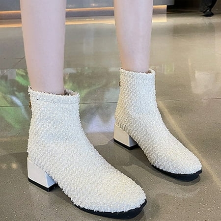 

Gubotare Woman Boots Women s Allowance Ankle Boot - Pointed Toed Shoe with Memory Foam Footbed White 7