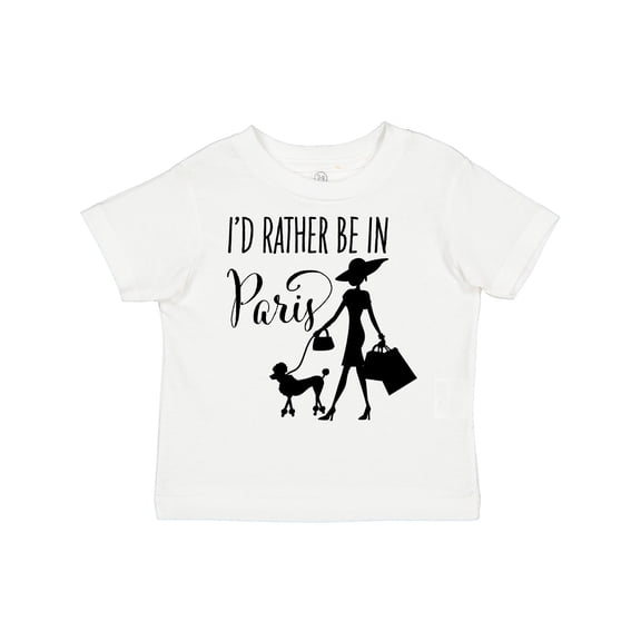 Inktastic I'd Rather Be in Paris- Shopping and Travel Girls Toddler T-Shirt