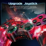 ISHAKO Wireless Controller Compatible with PS3/PC, Dual Vibration, Motion Sensor - Galaxy Red