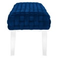 thumbnail image 5 of Ottoman Accent Chair , Blue Navy, Velvet, Modern Contemporary, Mid Century Living Hotel Lounge Cafe Lobby, 5 of 7