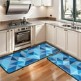 thumbnail image 3 of Kitchen Rugs Sets Of 2,Blue Geometric Pattern Anti Fatigue Kitchen Mat Rugs Non Slip Washable,Decorative Kitchen Floor Mats for Kitchen,Sink,Laundry,17"x47"+17"x47", 3 of 5