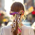 thumbnail image 2 of Unique Bargains 1 Pc Scarf Headband Flower Leopard Neck Scarf for Women Purple, 2 of 5