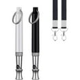 thumbnail image 1 of 2 Pack Dog Whistle, Dog Whistle to Stop Barking Neighbors Dog, Adjustable Ultrasonic Silent Dog Whistle, Professional Recall Dog Training Whistles, with Lanyard, Black&White, 1 of 7