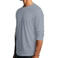 thumbnail image 3 of 3/4 Sleeve Shirts for Men Solid Color Crew Neck Baseball T-Shirts Casual Loose Fit Three Quarter Sleeve Tees Gray XL, 3 of 7