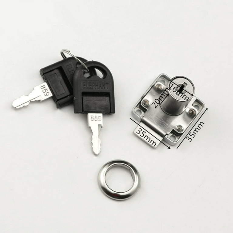 HOWDIA 2 Pcs - Drawer Lock Cabinet Locks with Keys, Zinc Alloy