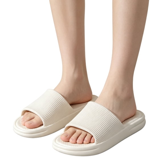 Willtoo House Slippers Non-Slip for Women Open-toe Shower Shoe Lightweight Soft Quiet Dorm Bedroom Slippers Memory Foam Sandals Women