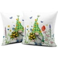 thumbnail image 5 of Spring Decorations Pillow Covers Gnome Floral Throw Pillows Case 20 x 20 Butterfly Coloful Flowers Pillowcases Set of 2 Spring Day Decor for Indoor Living Room Bed, 5 of 6