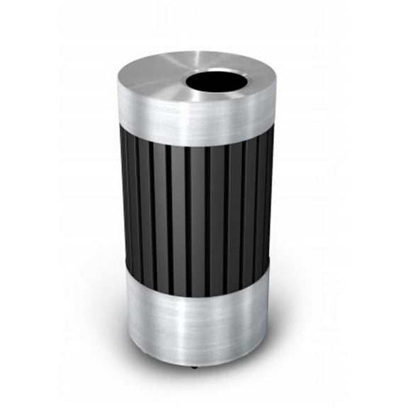Commercial Zone 727543 Riverview 1  Stainless Steel and Black Powder-Coated Steel Waste Receptacle