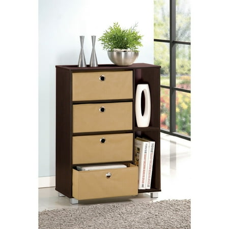 Furinno 11159 Multipurpose Storage Cabinet W 4 Bin Type Drawers