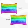 thumbnail image 4 of YFYANG Super Soft Rectangular Plush Cushion Cover (Without Pillow Insert), Watercolor Rainbow Doodle Comfort and Non-Pilling Hidden Zip Bedroom Sofa Pillowcases, 20"x30", 4 of 9
