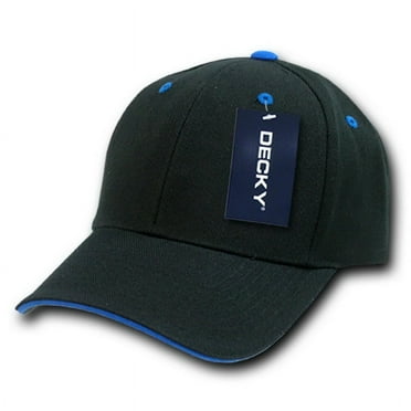 Decky 2003 Sandwich Visor Baseball Caps, Blk/Ryl