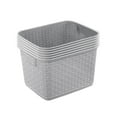 thumbnail image 1 of Sterilite Tall Wicker Weave Plastic Laundry Hamper Storage Basket, Gray (6 Pack), 1 of 6