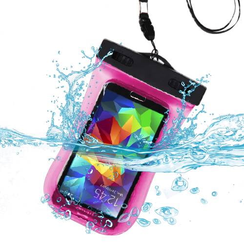 Waterproof Sports Armband Case Bag Pouch for Asus PadFone X, AMAZON Fire phone, COOLPAD Defiant, Catalyst, Quattro 4G (Hot Pink) + MND Mini Stylus