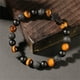 thumbnail image 5 of Pulsera de piedra ojo de tigre para hombre y mujer, energía negativa, cristal, cuentas, elástica, ajustable, con charm, 5 of 6