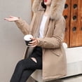 thumbnail image 6 of Lisingtool Winter Coats for Womens Fleece Padded Jacket Winter Loose Fashion Thickened Padded Jacket Womens Coats Khaki, 6 of 9