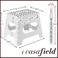 thumbnail image 3 of Casafield 11" Folding Step Stool with Handle - White, Collapsible Foot Stool for Kids and Adults, 3 of 7