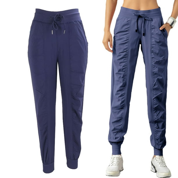 Running Pants, Navy Blue Pockets Quickly Drying Sports Trousers