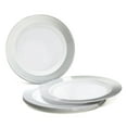 thumbnail image 2 of OCCASIONS 240 Pieces Pack,(120 Guests) Heavyweight Premium Wedding Party Disposable Plastic Plates Set -120 x 10.5'' Dinner + 120 x 7.5'' Salad / Dessert (Diamond White & Silver), 2 of 6