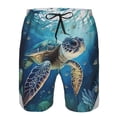 thumbnail image 3 of Goofa Watercolor Turtle4 Printed Mens Swim Trunks Summer Quick Dry Short Beach Swimwear Bathing Suits-X-Large, 3 of 9