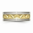 thumbnail image 3 of Titanium Brushed and Yellow IP-plated Mens 8mm Band Size: 8; for Adults and Teens; for Women and Men, 3 of 6