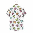 thumbnail image 6 of Stamzod Men's Button Down Shirts Summer Short Sleeve Beach Vacation Shirts Lover Heart Casual Mens Hawaiian Shirt Multicolor W L, 6 of 6