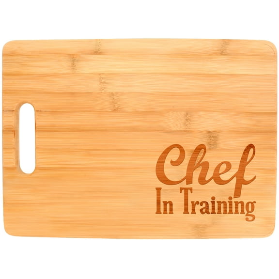ThisWear Chef in Training Youth Childrens Beginner Cooking Gift Big Rectangle Bamboo Cutting Board