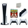 Sony Playstation 5 Disc Version Console with Extra White Controller, DualSense Charging Station and Far Cry 6 Bundle with Cleaning Cloth
